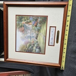 Charming Cottage Art Print with Wooden Frame